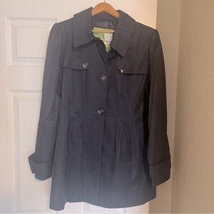 NWT Weatherproof Garment Co Trench Coat Rain Size Large Navy Blue Classic